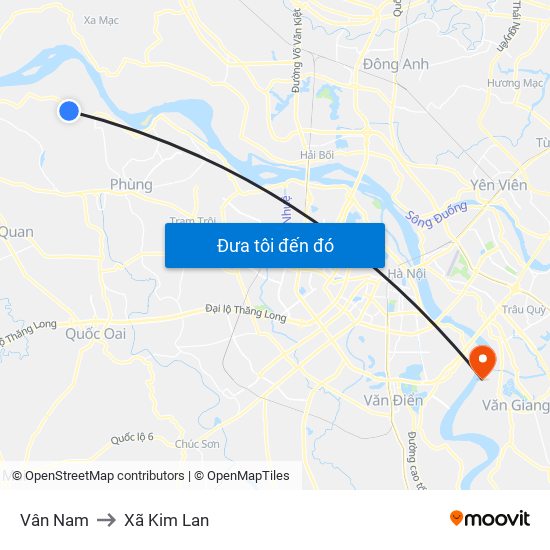 Vân Nam to Xã Kim Lan map