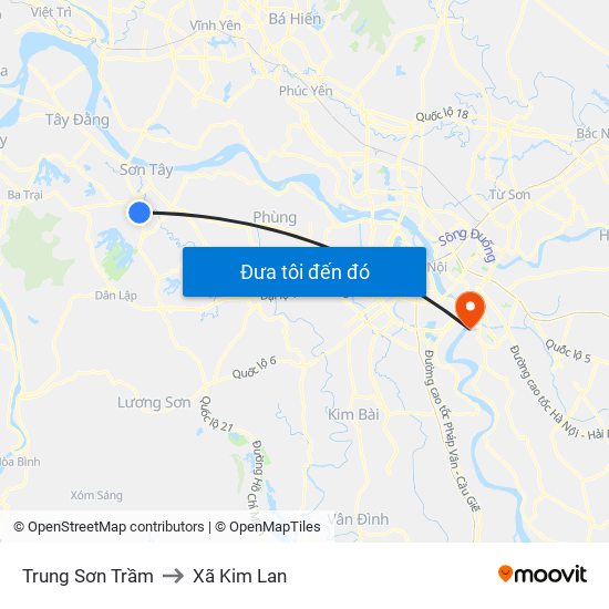 Trung Sơn Trầm to Xã Kim Lan map