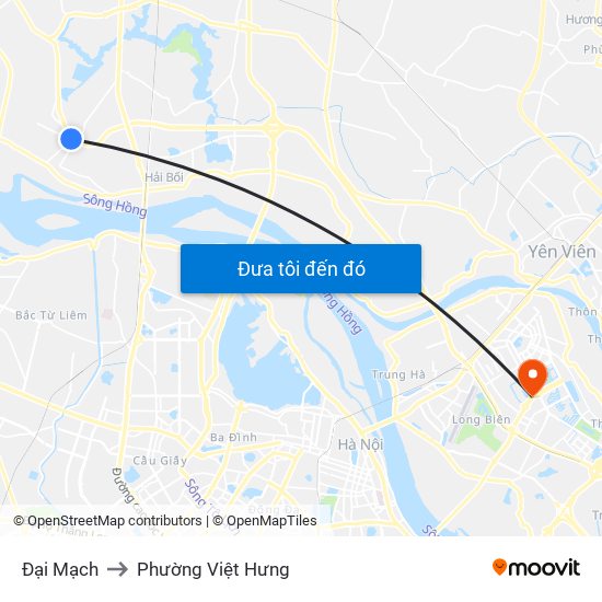 Đại Mạch to Phường Việt Hưng map