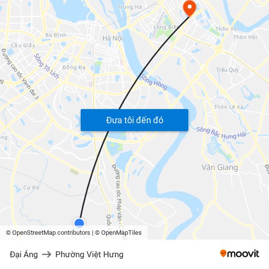 Đại Áng to Phường Việt Hưng map