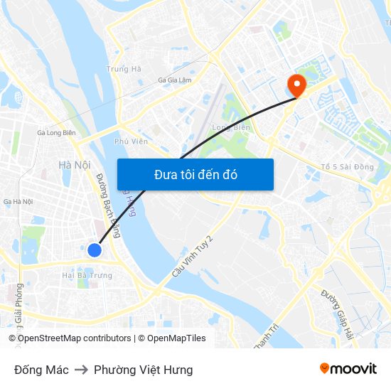 Đống Mác to Phường Việt Hưng map