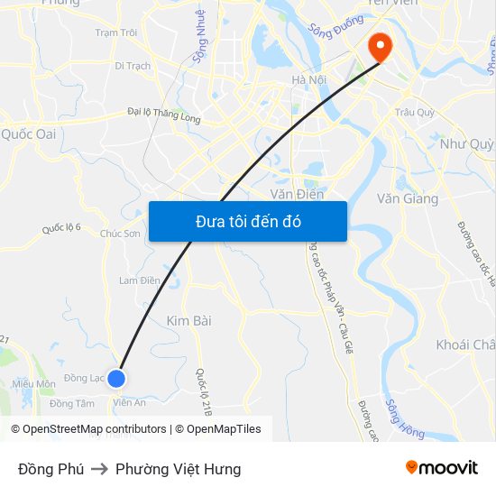 Đồng Phú to Phường Việt Hưng map