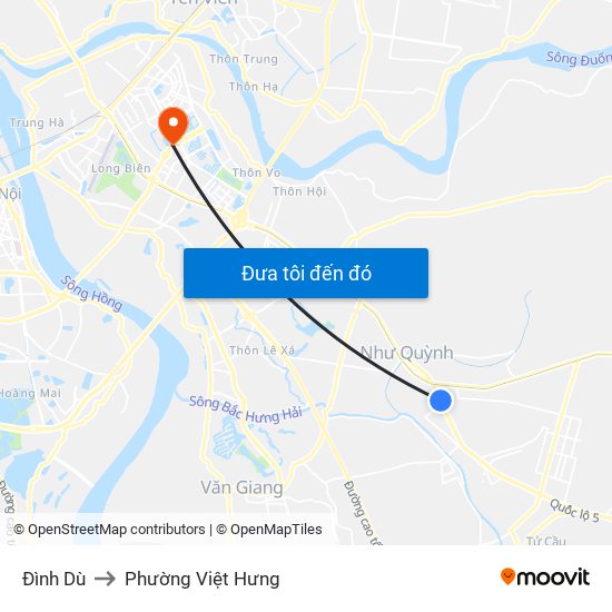 Đình Dù to Phường Việt Hưng map