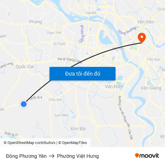Đông Phương Yên to Phường Việt Hưng map