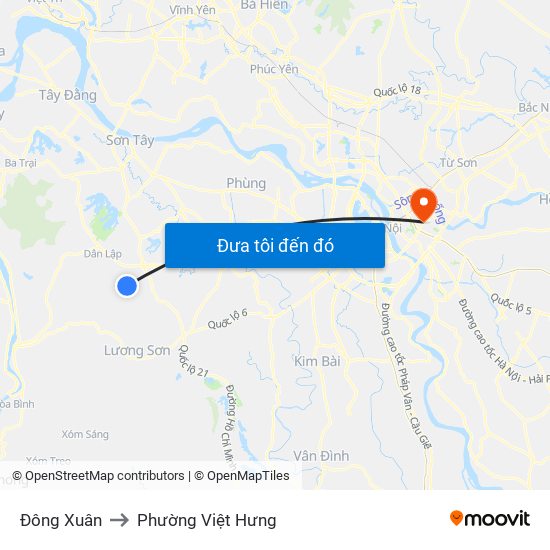 Đông Xuân to Phường Việt Hưng map