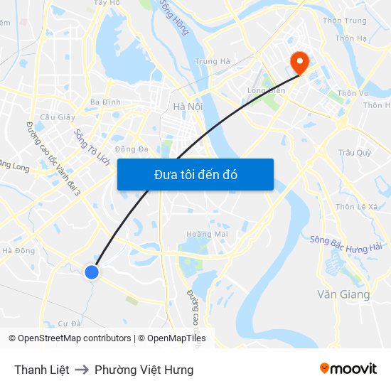 Thanh Liệt to Phường Việt Hưng map