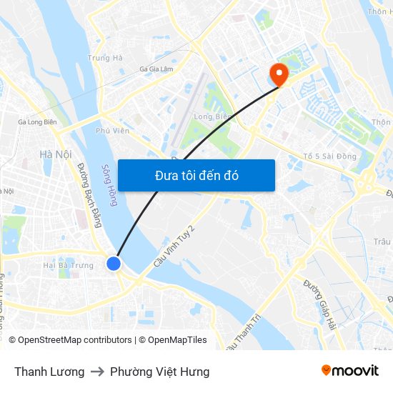 Thanh Lương to Phường Việt Hưng map