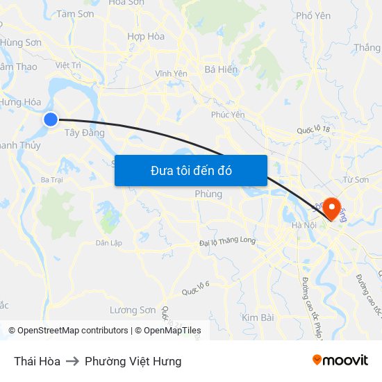 Thái Hòa to Phường Việt Hưng map