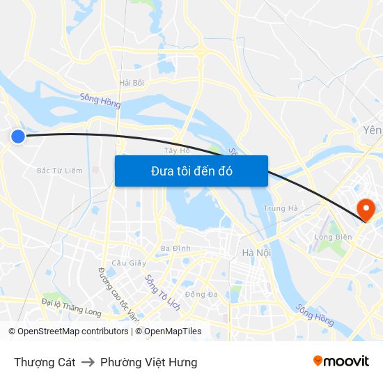 Thượng Cát to Phường Việt Hưng map