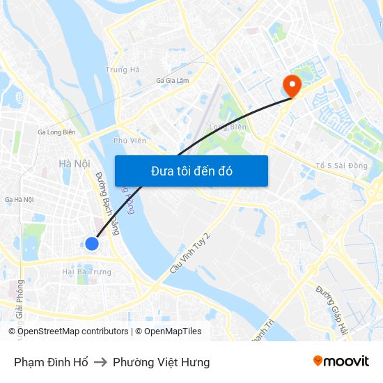 Phạm Đình Hổ to Phường Việt Hưng map