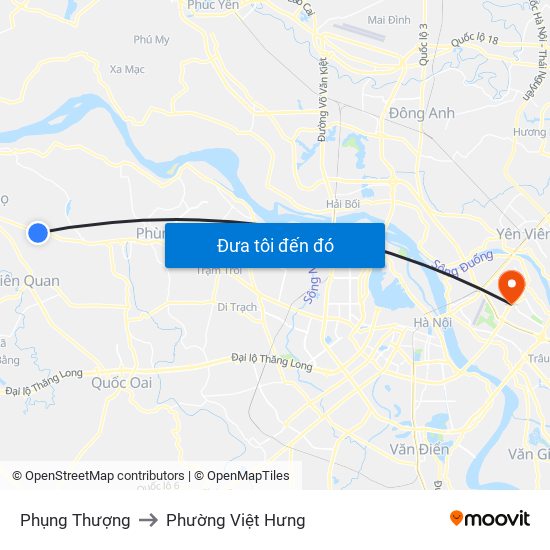 Phụng Thượng to Phường Việt Hưng map