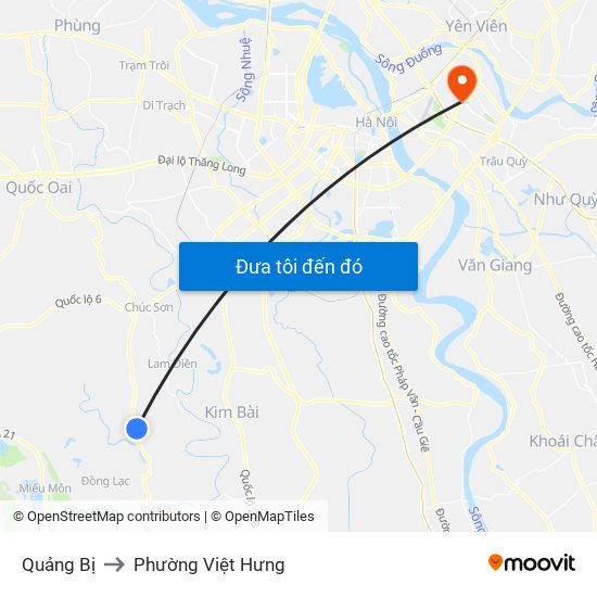 Quảng Bị to Phường Việt Hưng map