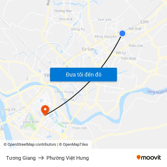 Tương Giang to Phường Việt Hưng map