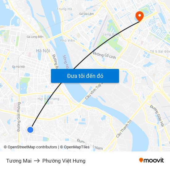 Tương Mai to Phường Việt Hưng map