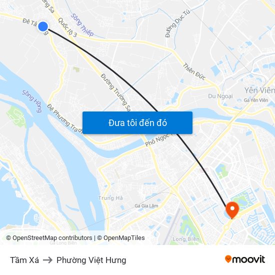 Tầm Xá to Phường Việt Hưng map