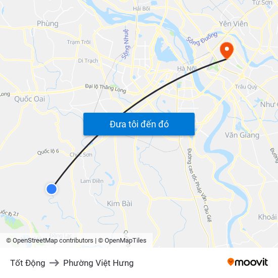 Tốt Động to Phường Việt Hưng map