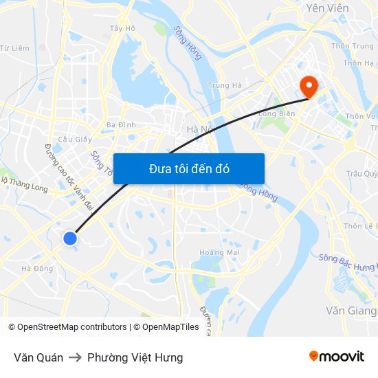 Văn Quán to Phường Việt Hưng map