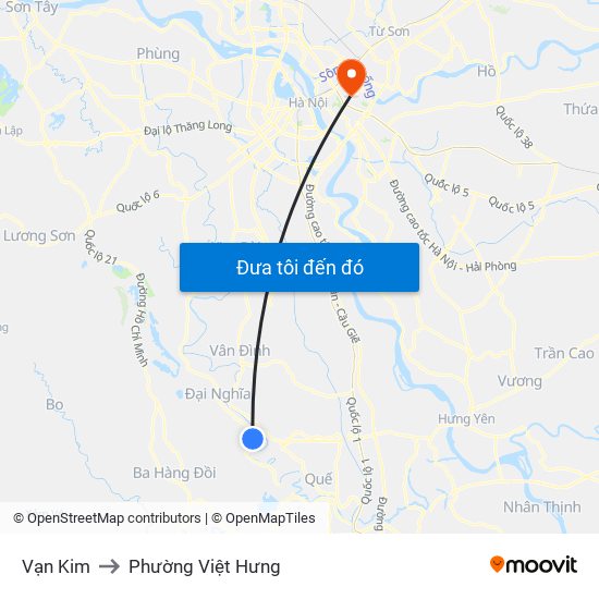 Vạn Kim to Phường Việt Hưng map