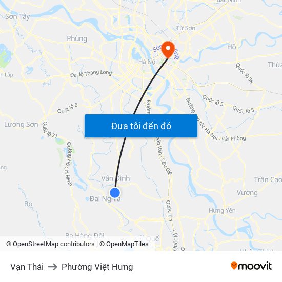 Vạn Thái to Phường Việt Hưng map
