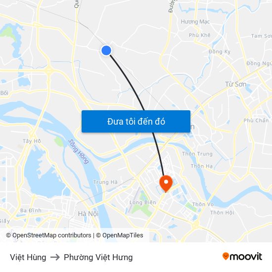 Việt Hùng to Phường Việt Hưng map