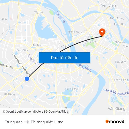 Trung Văn to Phường Việt Hưng map