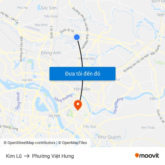 Kim Lũ to Phường Việt Hưng map