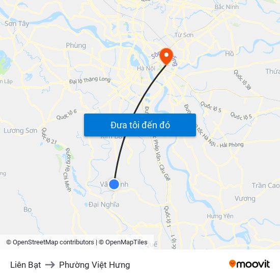 Liên Bạt to Phường Việt Hưng map