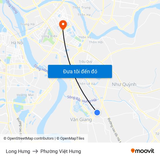 Long Hưng to Phường Việt Hưng map