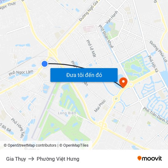 Gia Thụy to Phường Việt Hưng map
