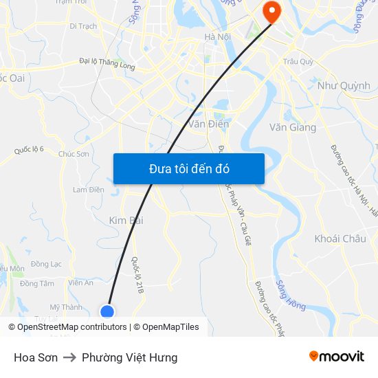 Hoa Sơn to Phường Việt Hưng map