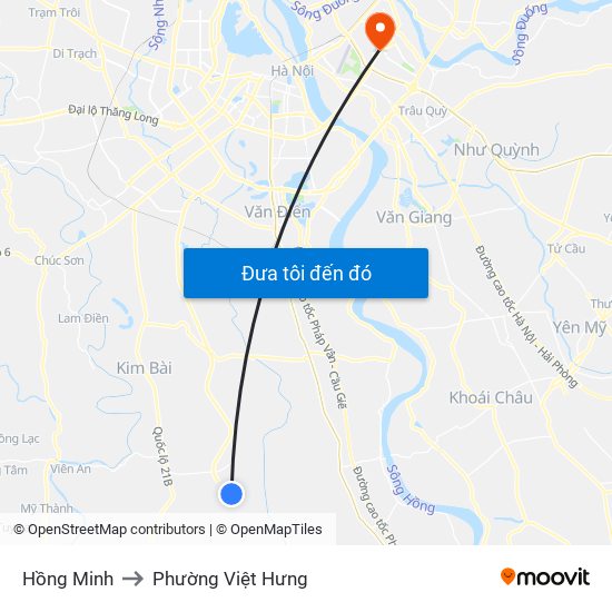 Hồng Minh to Phường Việt Hưng map