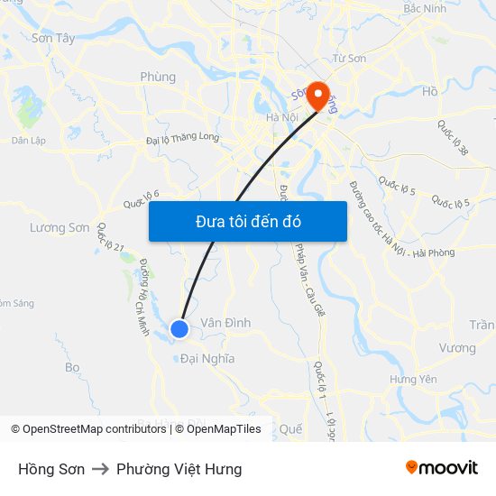 Hồng Sơn to Phường Việt Hưng map