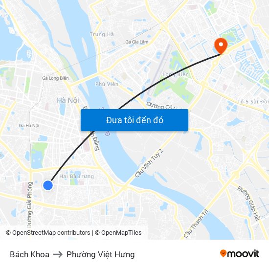 Bách Khoa to Phường Việt Hưng map