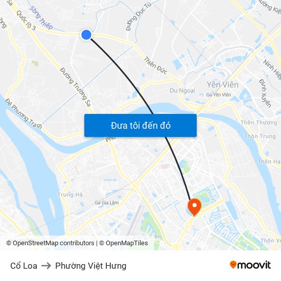 Cổ Loa to Phường Việt Hưng map