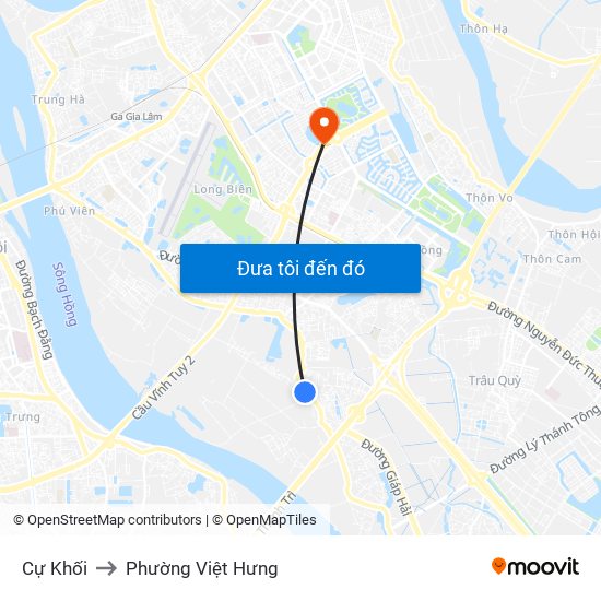 Cự Khối to Phường Việt Hưng map