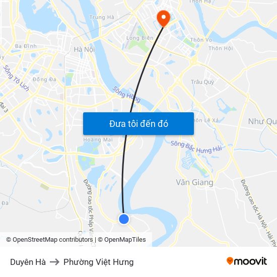 Duyên Hà to Phường Việt Hưng map
