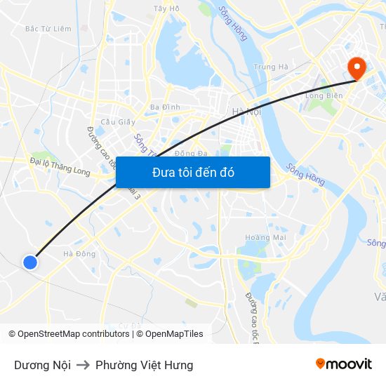 Dương Nội to Phường Việt Hưng map