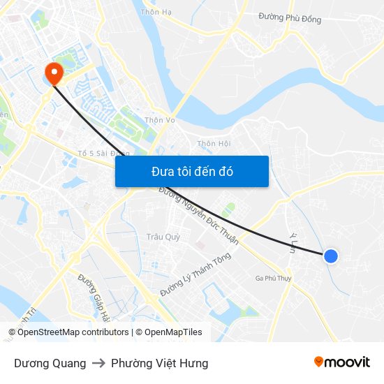 Dương Quang to Phường Việt Hưng map