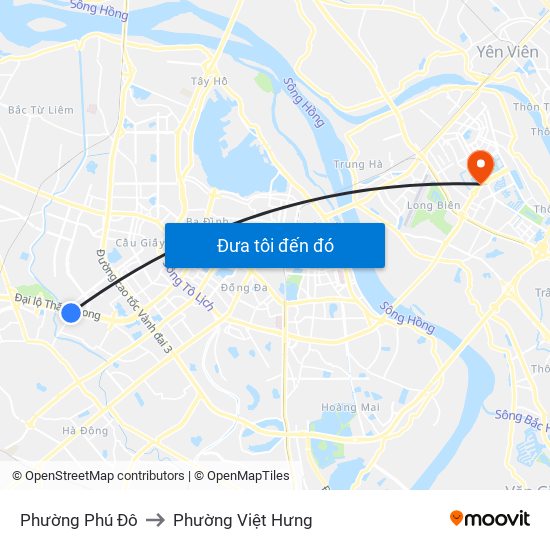 Phường Phú Đô to Phường Việt Hưng map