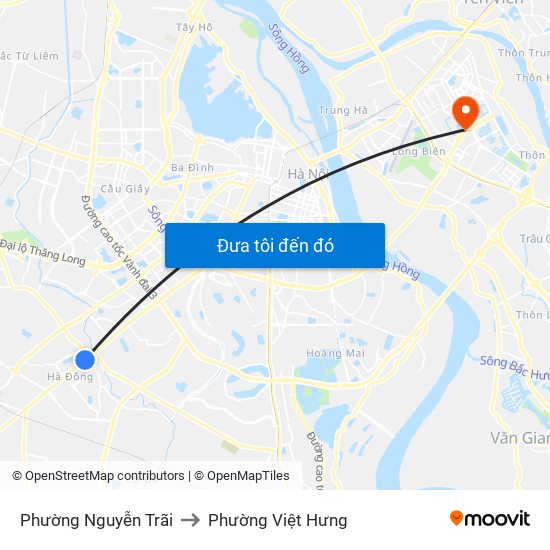 Phường Nguyễn Trãi to Phường Việt Hưng map