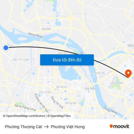 Phường Thượng Cát to Phường Việt Hưng map