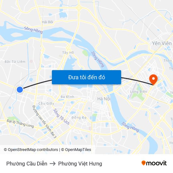 Phường Cầu Diễn to Phường Việt Hưng map