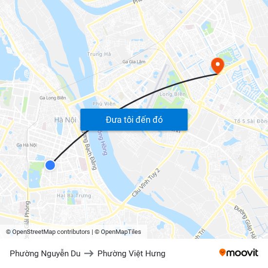 Phường Nguyễn Du to Phường Việt Hưng map
