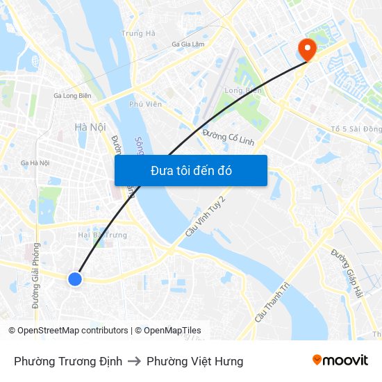 Phường Trương Định to Phường Việt Hưng map