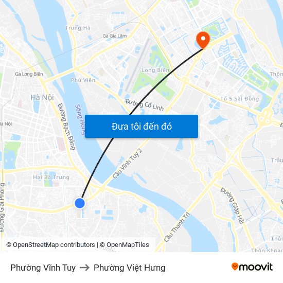Phường Vĩnh Tuy to Phường Việt Hưng map