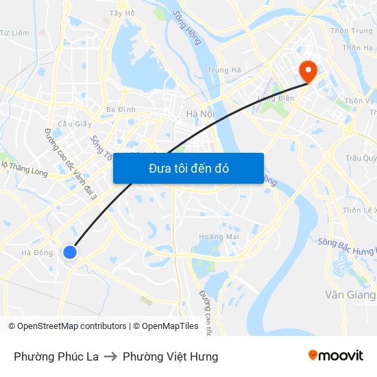 Phường Phúc La to Phường Việt Hưng map