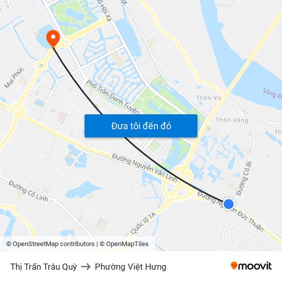 Thị Trấn Trâu Quỳ to Phường Việt Hưng map