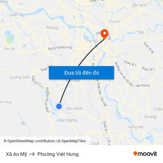 Xã An Mỹ to Phường Việt Hưng map