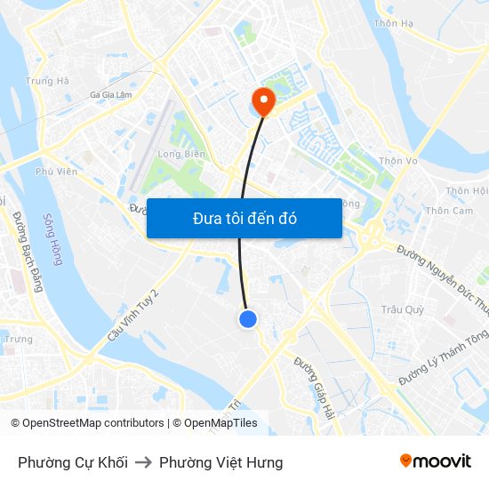 Phường Cự Khối to Phường Việt Hưng map