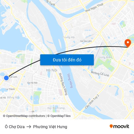 Ô Chợ Dừa to Phường Việt Hưng map